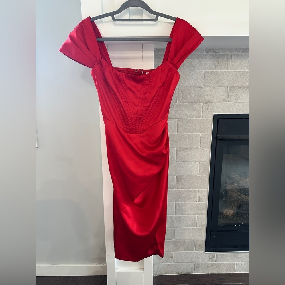 Elegant Red Off-Shoulder Dress